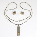 set cercei & colier modernist. argint & aur 18k. design central-european